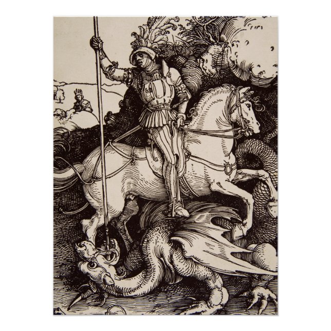 Póster San Jorge y el dragón de Durer (Anverso)
