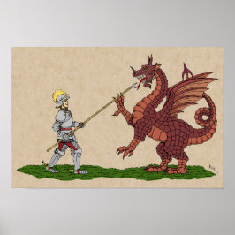Póster San Jorge y el Dragón del siglo XV