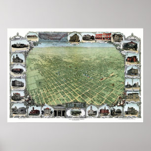 Póster San José, CA Panoramic Map - 1901