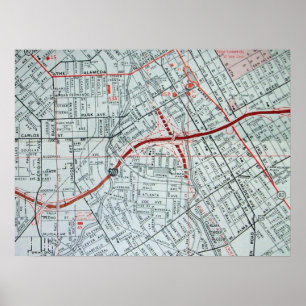 Póster San José, CA Poster de Mapa de Vintage