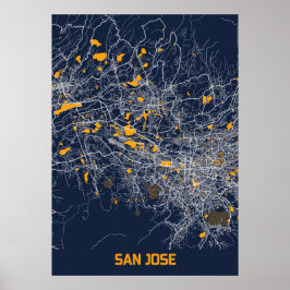 Póster San Jose - Califonia Bluefresh City Map