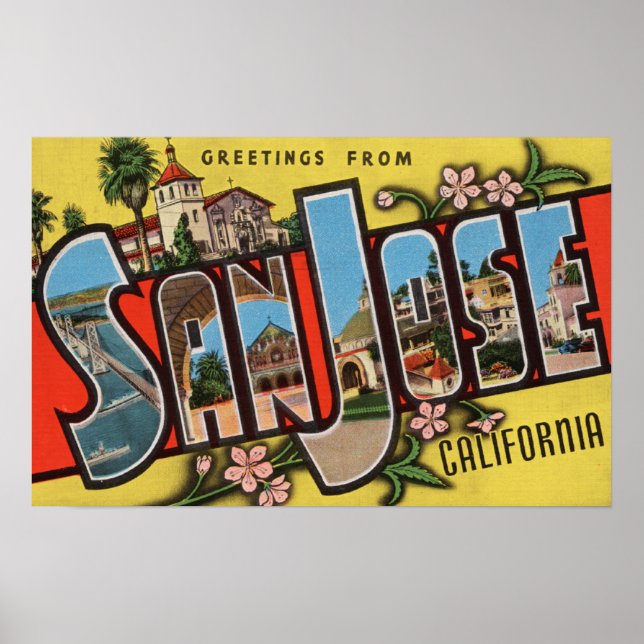 Póster San José, CaliforniaEscenas de letras grandes 2 (Frente)