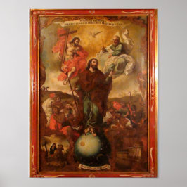 Póster San José con la Santísima Trinidad