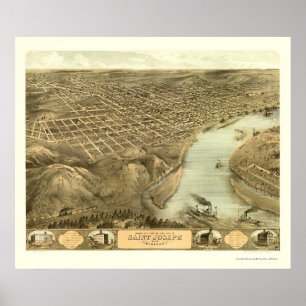 Póster San José, Mapa Panorámico de MO - 1868