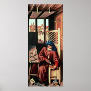 Póster San José retrató como carpintero medieval
