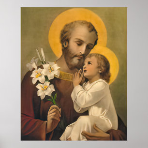 Póster San José y el Niño Jesús