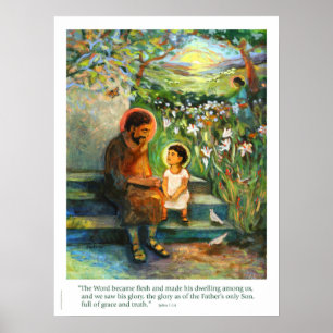 Póster San José y Jesús hablan, cartel de la Sagrada Fami