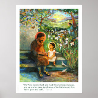 Póster San José y Jesús hablan, cartel de la Sagrada Fami