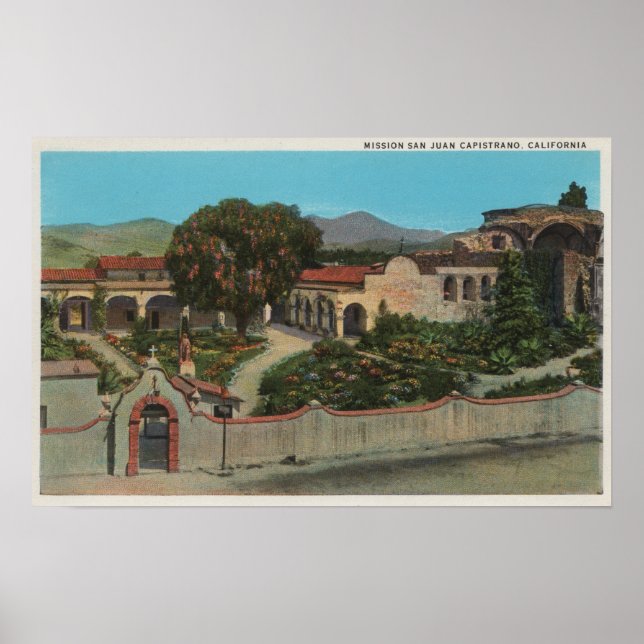 Póster San Juan Capistrano, CAView de la Misión (Frente)