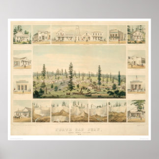 Póster San Juan del Norte, California. Mapa panorámico 18