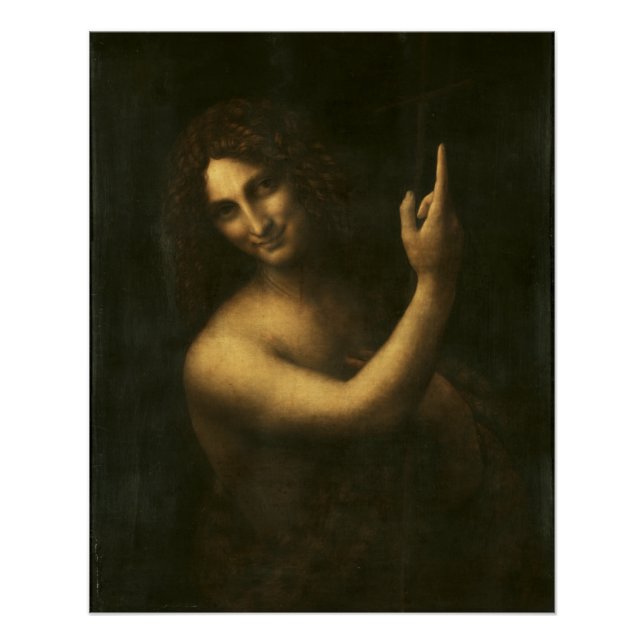 Póster San Juan el bautista Leonardo da Vinci Glossy (Anverso)