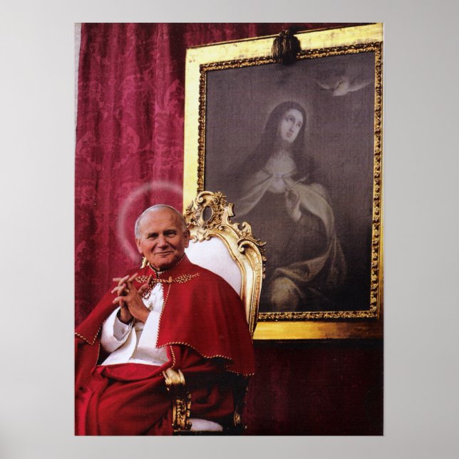 PÓSTER SAN JUAN PAUL II Y MADONNA. (Frente)
