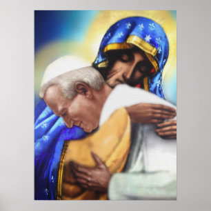PÓSTER SAN JUAN PAUL II Y NUESTRA DAMA.