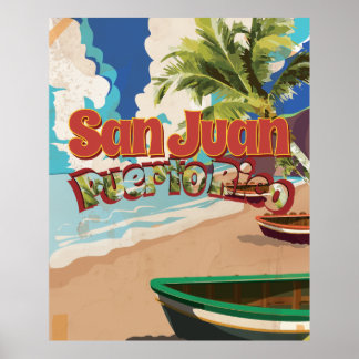 Póster San Juan, Poster de Viajes Vintage de Puerto Rico.