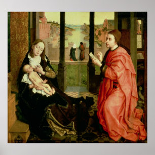 Póster San Lucas dibujando un retrato de la Virgen