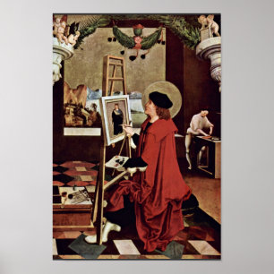 Póster San Lucas Pintando Las Alas Altar De Madonna