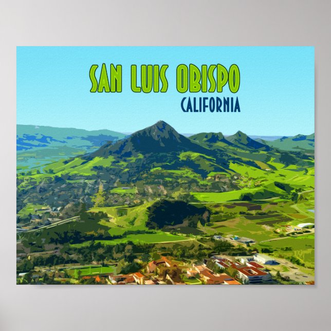 Póster San Luis Obispo California Vintage (Frente)