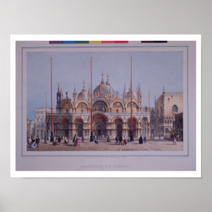 Póster San Marco, Venice, engraved by Brizeghel (litho)