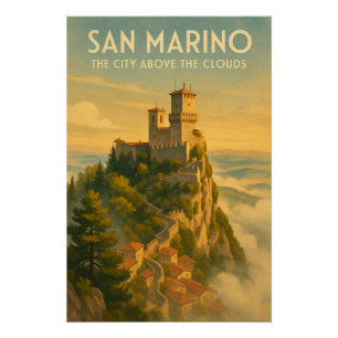 Póster San Marino – La Ciudad Sobre las Nubes