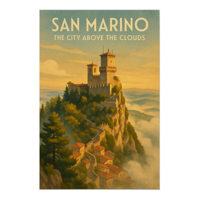 Póster San Marino – La Ciudad Sobre las Nubes (Anverso)