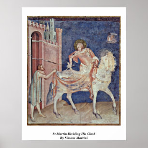 Póster San Martín Dividiendo Su Ropa Por Simone Martini