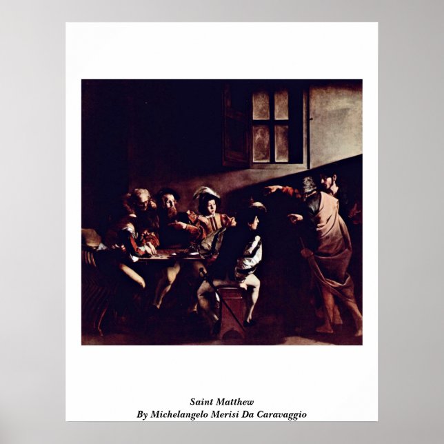 Póster San Mateo Por Michelangelo Merisi Da Caravaggio (Frente)