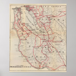 Póster San Mateo, Santa Cruz, Santa Clara, Alameda
