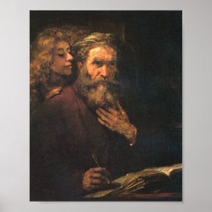 Póster San Mateo Y El Ángel Por Rembrandt