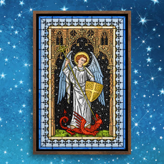 Póster San Michael lucha contra el Poster de la Bestia