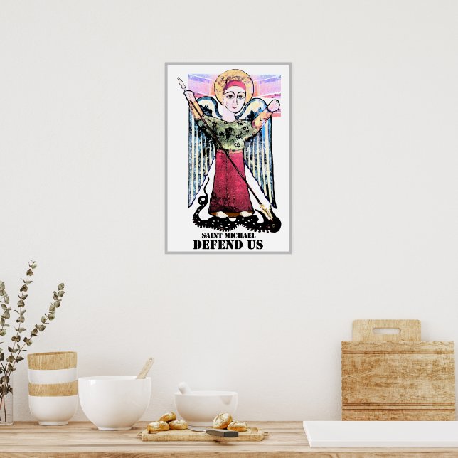 Póster San Michael luchando contra el dragón (Cocina)