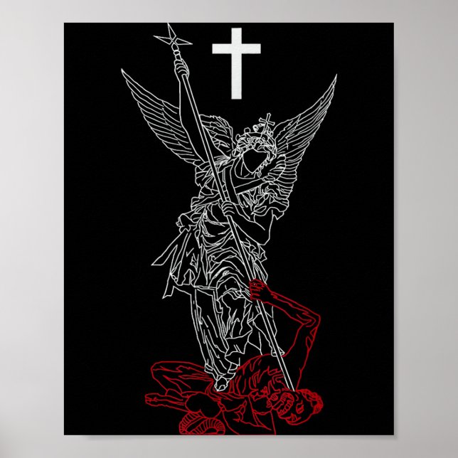 Póster San Miguel arcángel derrotando a Satanás (Frente)