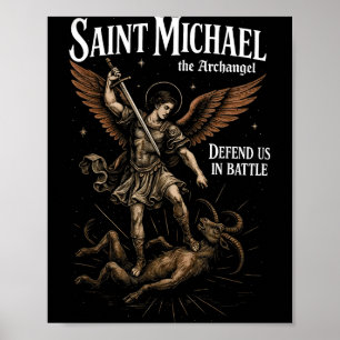 Póster San Miguel Defiéndenos En La Batalla Arcángel Cris