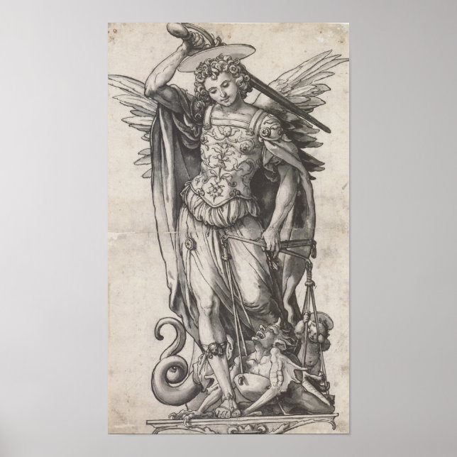 Póster San Miguel el Arcángel de Hans Holbein (Frente)