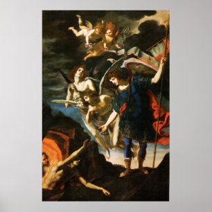 Póster San Miguel el Arcángel salvando almas en purgatori