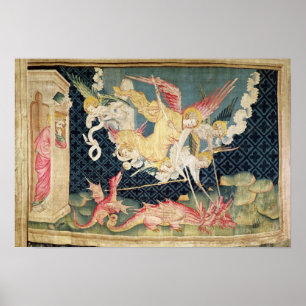 Póster San Miguel y sus ángeles que luchan el dragón