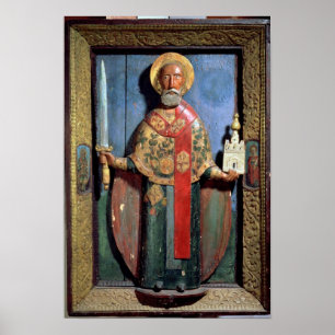 Póster San Nicolás de Mozhaisk, escuela de Yaroslavl