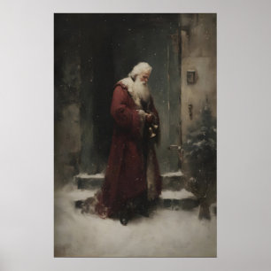 Póster San Nicolás Santa Claus Cerca de la Puerta en Neva
