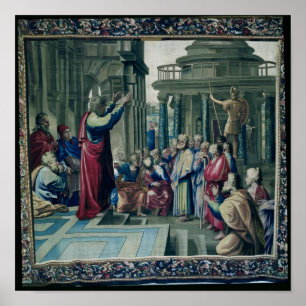 Póster San Pablo que predica en el Areopagus