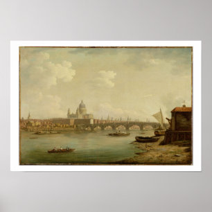 Póster San Pablo y puente de Blackfriars, Londres,