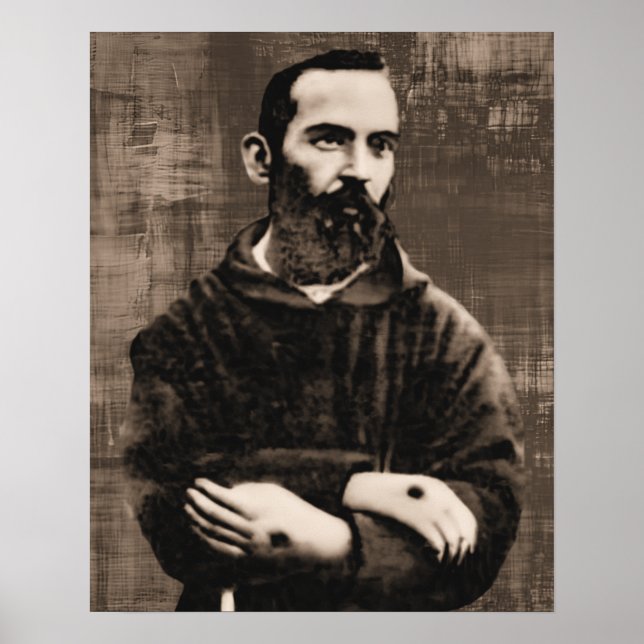 Póster San Padre Pío Católico Saint A-092621 (Frente)