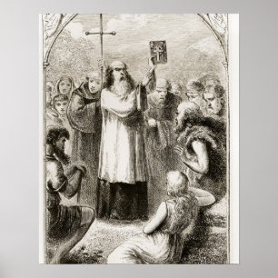 Póster San Patricio mostrando al pueblo de Irlanda los Cu
