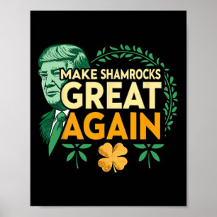 Póster San Patricio Trump Irlandés Americano- Haz Shamroc