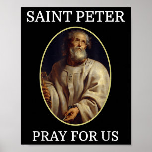 Póster San Pedro Católico Papa San Tee Papal Cristiano