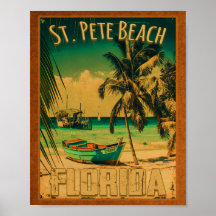 San Pete Beach Florida Souvenir Vintage Palm Trees