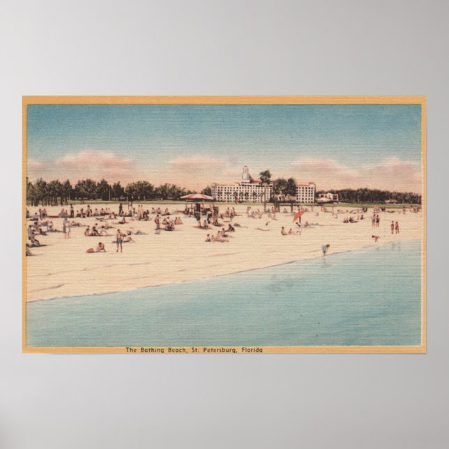 Póster San Petersburgo, FL - Vista costera de (Frente)