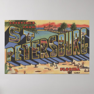 Póster San Petersburgo, Florida - Escenas de letras grand