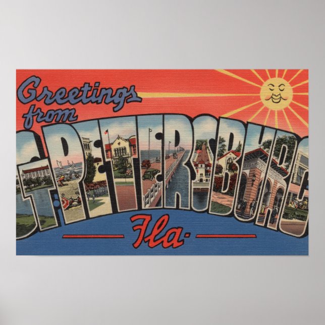 Póster San Petersburgo, Florida - Escenas de letras grand (Frente)