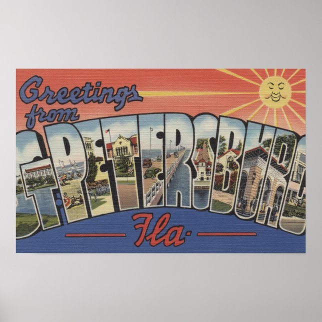 Póster San Petersburgo, Florida - Escenas de letras grand (Frente)