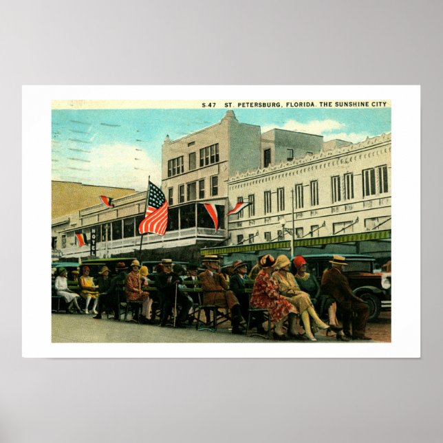 Póster San Petersburgo, Florida Vintage (Frente)