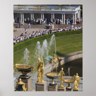 Póster San Petersburgo, fuentes de la Gran Cascada